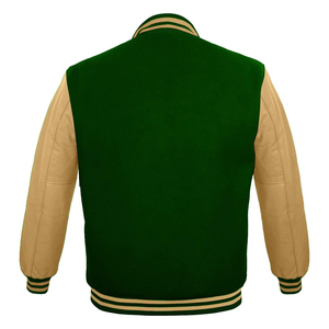 แจ็คเก็ต Letterman Custom Varsity สำหรับทุกเพศ สีดำ ทำจากผ้าขนสัตว์ แจ็คเก็ตเบสบอล คอตั้ง ลายการ์ตูน แขนหนังวัว - Product Image 1