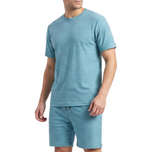 Conjuntos de Ropa para Hombre Estilo Urbano, Nueva Colección de Verano, Camisetas de Manga Corta y Pantalones Cortos, Transpirables, Tallas Grandes, Traje de Dos Piezas - Product Image 1