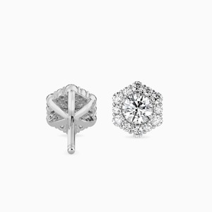 Lab Grown Diamond 1.00 Carat Brilliant Cut Earrings Women 14K Solid Gold IGI Certified White Gold Engagement Wedding Gift - Product Image 4