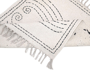 Alfombra de Algodón Estilo Bohemio Kantha de 2x4 Pies, Hecha a Mano, Antideslizante, Ecológica, con Patrón Floral, Alfombra Delgada para Sala de Estar o Dormitorio - Product Image 5