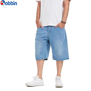 Pantalones Cortos de Mezclilla para Hombre, Estilo Baggy, Personalizados, para Verano, Estilo Urbano, con Parches Bordados y Desgastados - Product Image 1