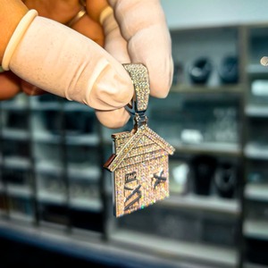 Pendentif Traphouse en Moissanite VVS de haute qualité, testé au diamant, style Hip Hop, en argent massif 925, bijoux fins, entièrement serti de pierres brillantes - Product Image 4