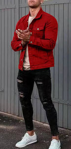 Veste en jean décontractée punk pour homme, veste sans manches tendance, veste d'hiver imperméable respirante à séchage rapide en tissu denim pour homme - Product Image 5