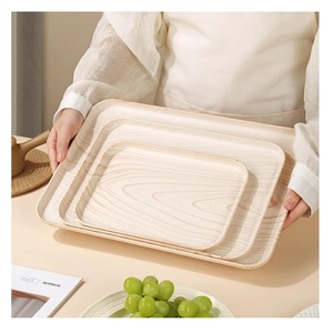 Colección de Bandejas de Madera Hechas a Mano Ecológicas, Bandejas Decorativas Rectangulares Naturales de Diseño Moderno para Comedor y Hostelería - Product Image 2