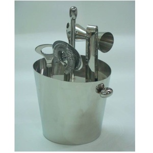 Professional 6pcs Stainless Steel Bartender Kit with Ice Bucket, Cocktail Shaker Set <b>Bar</b> <b>Tools</b> for Home Barware Party Supplies - Product Image 1