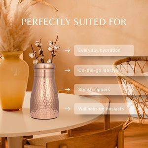 Carafe à eau classique en cuivre pur à 100 %, 1000 ml, avec couvercle, portable, écologique, pour usage domestique, vente en gros, best-seller - Product Image 4