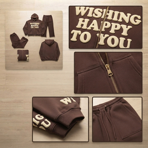 Customized Printed Regular Fit Tracksuit 2026 High Quality 100% Cotton Hoodies And Sweatpants Set French Terry <b>Track</b> Set Unisex - Product Image 5