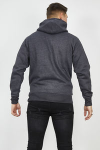 Stylish <b>Mens</b> Fleece Hoodie Sweatshirt in Dark Grey with Front Pocket and Soft Comfortable Fabric for Everyday Winter Wear - Product Image 3