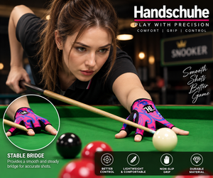 Gant de billard unisexe OEM rose et bleu à motif floral, demi-doigts, main droite, fermeture auto-agrippante, toutes saisons, pour le cyclisme et la piscine - Product Image 5