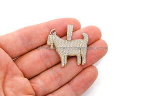 Pendentif personnalisé unique en argent sterling 925 avec moissanite glacée en forme de chèvre, style classique, collier de fête bling, pendentif de rappeur - Product Image 3
