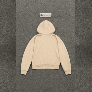 Sudadera con Capucha Oversize Beige con Gráficos Estilo Urbano Moderno, Ropa Urbana Beige de Moda, Diseño con Bolsillo Frontal, Corte Regular - Product Image 6