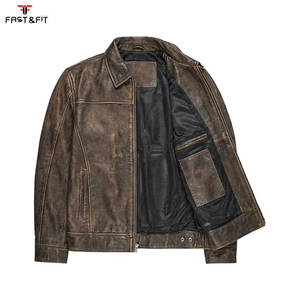 Chaqueta de Cuero y Lona Estilo Vintage Casual para Hombre, Diseño de Invierno, Estilo Motero, con Bolsillos, Impermeable, Venta al Por Mayor - Product Image 5