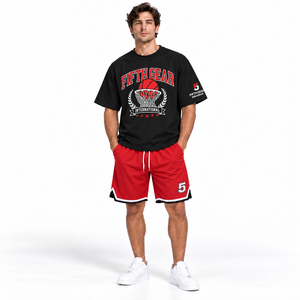Conjunto de Camiseta y Pantalones Cortos de Verano para Hombre, Talla Grande, de Algodón Transpirable con Estampado Animal, Impresión por Transferencia de Calor, Calidad Premium - Product Image 2