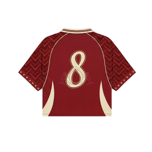Maillot de football pour homme, imprimé sublimé marron, manches courtes, respirant, polyester, coupe classique, col rabattu, toutes saisons - Product Image 5