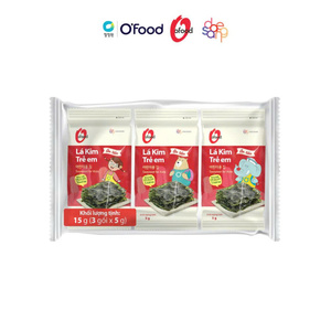 O'food Snack Coréen aux Algues pour Enfants 5g x 3 Paquets – Algues Grillées Assaisonnées Faible en Sodium Snack Nutritif Vente en Gros - Product Image 1