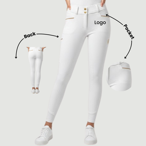 กางเกงขี่ม้า Arctic White Elite แบบเต็มตัว - Product Image 2