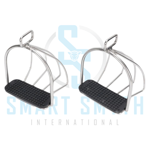 Estribo de Seguridad de Acero Inoxidable de Primera Calidad con Jaula Protectora y Superficie Antideslizante para Equitación, Equipo Ecuestre - Product Image 1