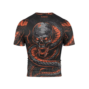 Unisex White Full Sleeve Compression Breathable Sublimation Printed Rash Guard Quick Dry Polyester <b>Athletic</b> Shirt - Product Image 3
