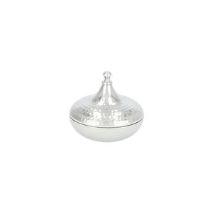 Bol à dattes en acier inoxydable avec couvercle, design arabe martelé de luxe, compatible lave-vaisselle, pour la conservation et le service des aliments, idéal pour la décoration de mariages et les hôtels - Product Image 5