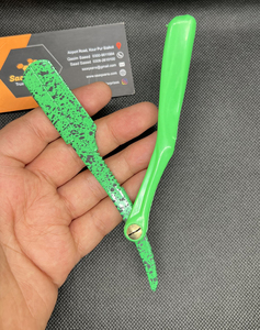 Support de rasoir à lame unique Saaqaans Enterprises Green, lame en acier inoxydable importée, sécurité professionnelle, haute qualité pour usage professionnel par les barbiers - Product Image 3