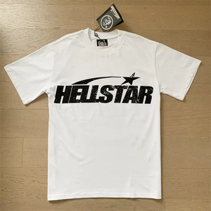 เสื้อยืดผู้ชาย แบรนด์ Goods Manufacturers แฟชั่นลำลอง แขนสั้น ผ้าฝ้าย 100% ลายพิมพ์วินเทจ Hell Star รุ่นเดียวกับเสื้อผ้าทั่วไป - Product Image 3