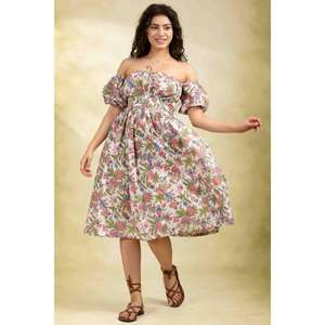 ชุดเดรสสั้นลายดอกไม้สำหรับผู้หญิง ชุดเดรสสั้นสไตล์โบฮีเมียน ชุดลำลองชายหาด ชุดวันหยุดสุดอินเทรนด์ - Product Image 2