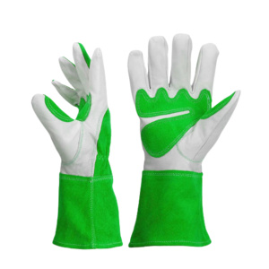 Gants de soudage TIG robustes en cuir pleine fleur et croûte de cuir, résistance à la chaleur, protection anti-coupure, protection des mains et des bras - Product Image 4