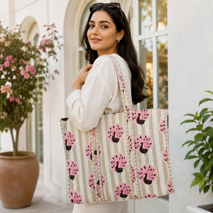 Sac fourre-tout bohème écologique matelassé fait main avec motif paon, fermeture éclair, spacieux, en coton, pour femme, idéal pour les voyages, la plage et le shopping - Product Image 4