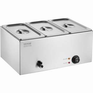 Calentador de alimentos eléctrico comercial Buffet de encimera de 3 bandejas con capacidad de 17.4QT para hoteles y restaurantes-Bain Marie - Product Image 1