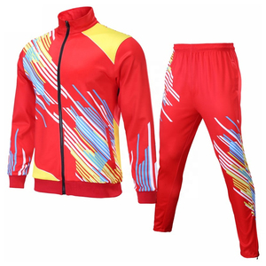 Conjunto de Chaqueta y Pantalones Deportivos Sublimados Personalizados, Traje Deportivo con Cremallera Completa, Estampado Colorido, para Entrenamiento Atlético, Dos Piezas - Product Image 1