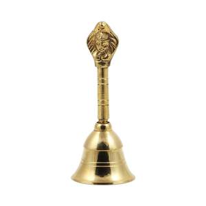 Magnífica Campana de Mano Tradicional de Latón, Forma Redonda, Dorado Brillante, Duradera, Elegante Campana de Iglesia, Decoración Navideña, Hecha con Metal de Alta Calidad - Product Image 5