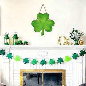 Ghirlanda da parete per il Giorno di San Patrizio, decorazioni in legno per porta d'ingresso con trifoglio, insegna per porta per festività - Product Image 6