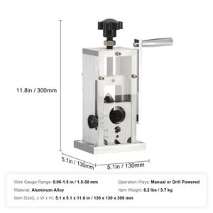 Spellatura Cavi Manuale in Alluminio Leggero 0.06-1.5ft, Attrezzo per Rimozione Cavi, Accessorio per Trapano con Indicatore di Profondità, Pinze Crimpatrici - Product Image 4