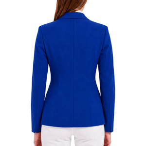 Veste d'équitation bleu roi pour femme, coupe ajustée, blazer d'équitation élégant, manteau de compétition équestre, vente en gros personnalisée, mode - Product Image 2