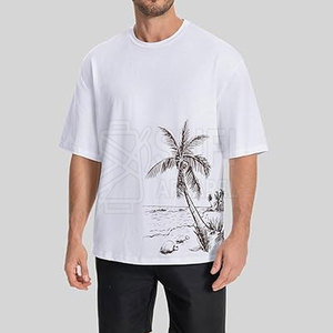 เสื้อยืดผู้ชายลายกราฟิกใส่สบายทุกวัน-ผ้าฝ้ายถัก 100% ลายเรียบ แห้งเร็ว คอกลม แขนสั้น สไตล์ลำลอง - Product Image 3