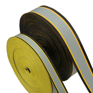 Cinta para Medallas de Primera Calidad, Cinta para Medallas de Doble Cara con Rayas, 1-1/2 Pulgadas, en Negro, Gris y Amarillo, Cintas Artesanales de Alta Tenacidad Tejidas - Product Image 3