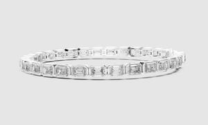 Bracelet tennis en diamants taille émeraude en or rose |   Bracelet de luxe 7 pouces Royaume-Uni |   9kt |   14 carats |   18 carats |   platine - Product Image 2