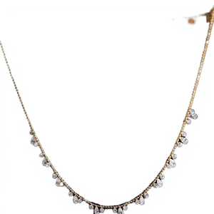สร้อยคอทองคำแท้ 18k ประดับเพชรทรงกลมเจียระไนแบบบริลเลียนท์ น้ำหนัก 2 กะรัต ดีไซน์ทันสมัยสำหรับผู้หญิง สาวๆ ของขวัญวันครบรอบ - Product Image 3
