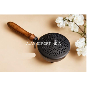 Quemador de Incienso Metálico Religioso para el Hogar al Precio Más Bajo, Quemador Decorativo de Malla Redonda con Mango de Madera, el Más Vendido - Product Image 3