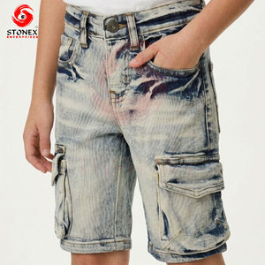 Shorts en jean déchiré pour homme, taille mi-haute, effet délavé, style streetwear, décontracté, été - Product Image 1