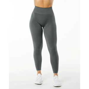 Leggings taille haute unis pour femme, tricotés sans couture, 51% polyamide, 38% polyester, 11% élasthanne, effet froncé aux fesses, anti-humidité, OEM - Product Image 1