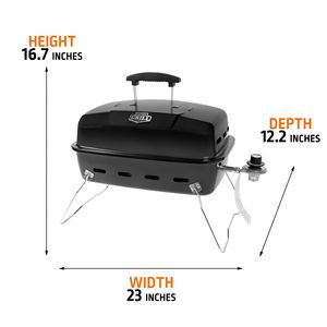 Parrilla Portátil de Gas Propano de Sobremesa, 1 Quemador, 17.5 Pulgadas, Negra, con Tapa Extraíble, Esencial para Acampar - Product Image 2