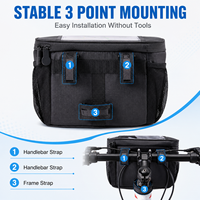 Sacoche de guidon de vélo résistante à l'eau avec fenêtre tactile pour téléphone en TPU, sacoche de rangement avant isolée pour vélo de route et VTT