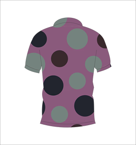 เสื้อโปโลผู้ชายสีม่วงลายจุด แขนสั้น ระบายอากาศได้ดี สวมใส่สบายในฤดูร้อน พร้อมโลโก้พิมพ์ด้านหน้า - Product Image 2
