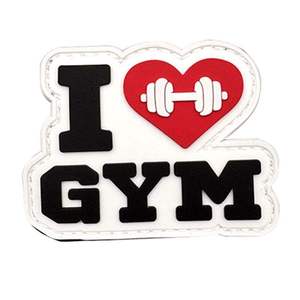 Patch décoratif en caoutchouc 3D thermocollant de forme irrégulière « I Love Gym » - Product Image 5