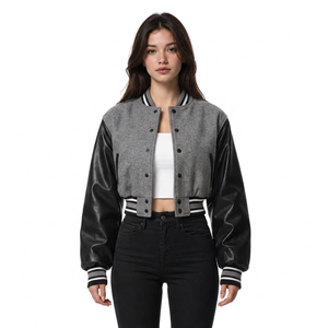 Low MOQ Womens Varsity <b>Jacket</b> Oversized Fit Custom <b>Patches</b> <b>for</b> Online Fashion Brands Wholesale Bulk Supply - Product Image 5