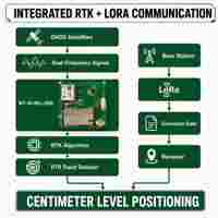 WT-43-RK-LORA Placa Receptora GNSS RTK de Doble Frecuencia con Comunicación por Estación Base LoRa