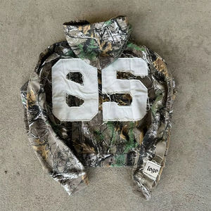 เสื้อฮู้ดสตรีทแวร์แบบสั่งทำพิเศษ ปักลาย ตกแต่งด้วยผ้าปะติด หนานุ่ม ผ้าฝ้าย 100% พิมพ์ลายทั่วตัว สำหรับผู้ชาย ฤดูหนาว - Product Image 2