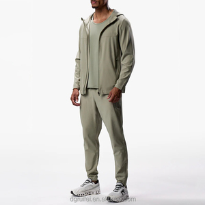 Survêtement Homme Écologique 2-en-1 Léger à Capuche Manches Longues Fermeture Éclair Couleur Unie Sportif Athlétique Printemps Décontracté - Product Image 3