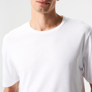 T-shirt pour homme en laine mérinos légère, style streetwear, nouvelle conception, haute qualité, été, logo personnalisé, fabrication en gros. - Product Image 5